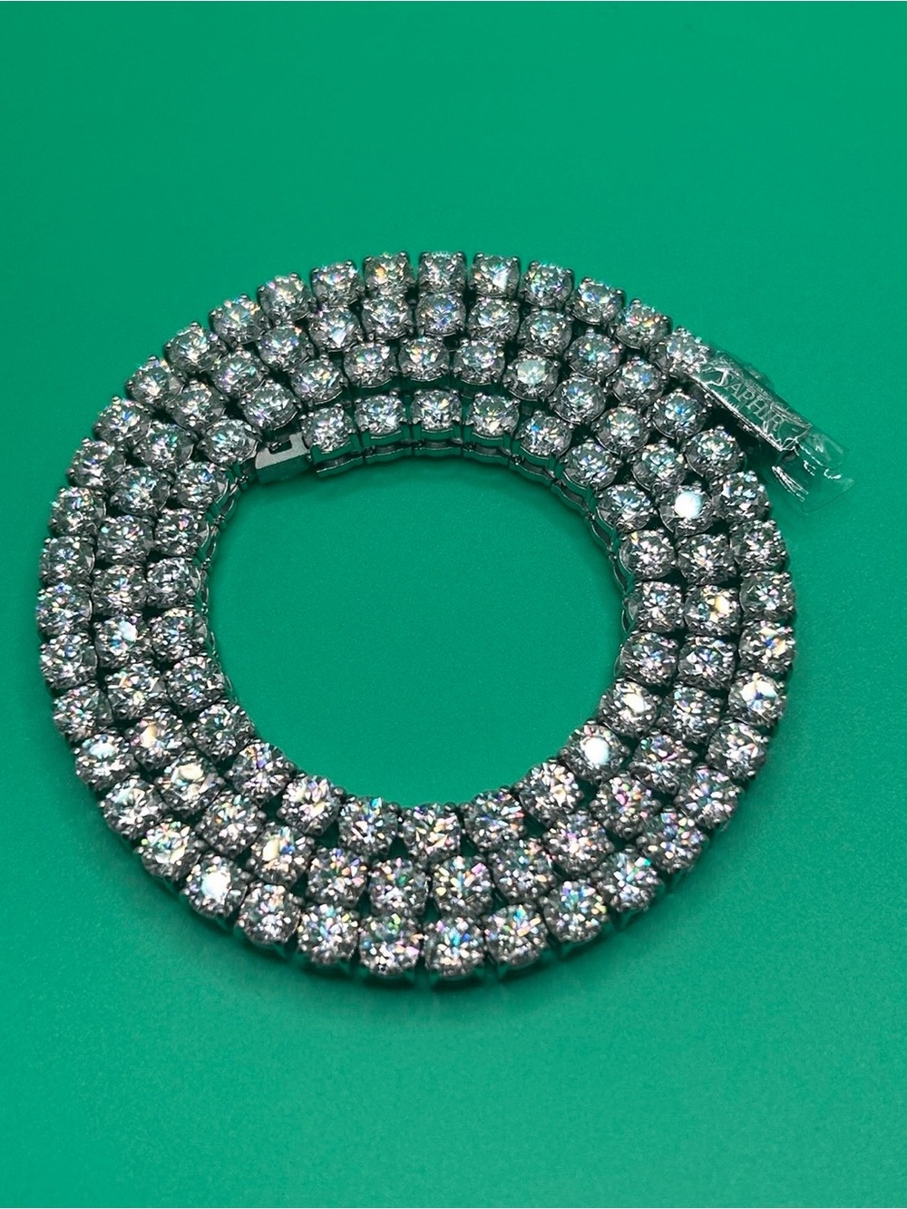 5mm Moissanite Silver Tennis Chain Mens 22 Inch GRA Certified Passes Tester
